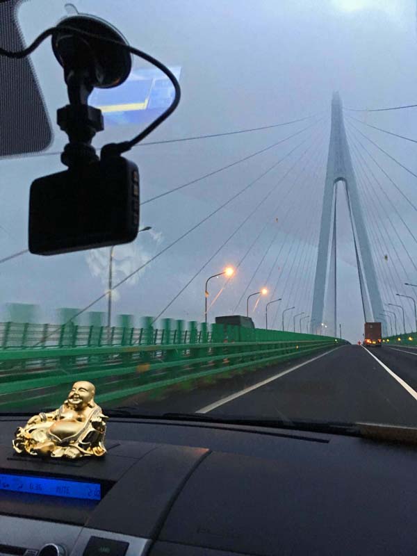 The very long bridge on the Ningbo to Shanghai road. Very early morning.