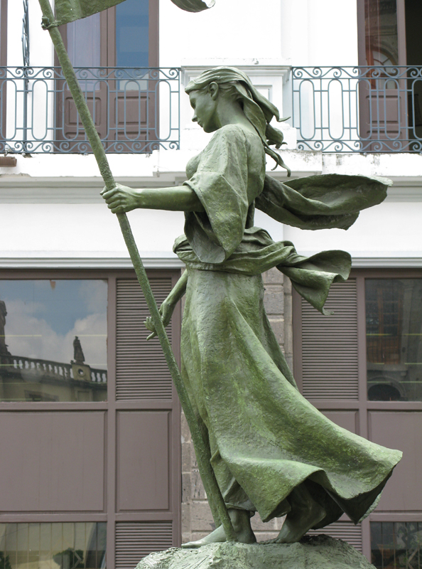 Statue en mémoire de Beatriz Hernández de Sánchez Olea, érigée à l'endroit où la ville a été fondée.